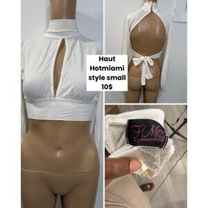 HotMiamiStyle White Crop Top – Size Small – $10
